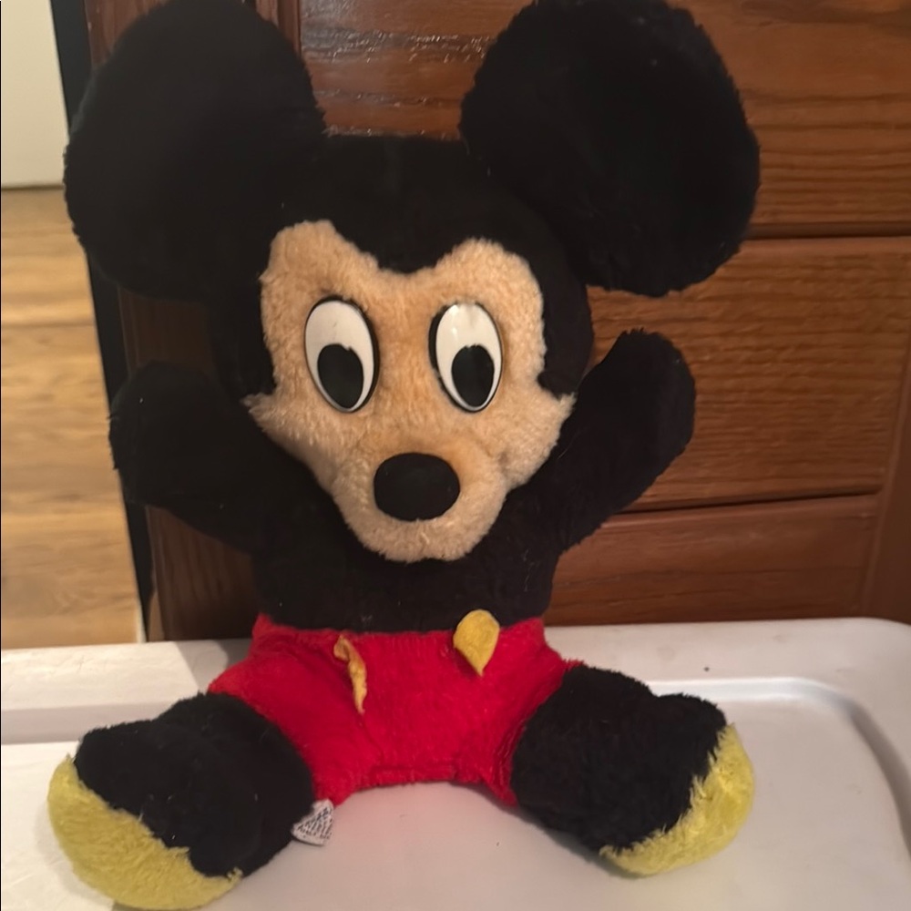 Disney Mickey Mouse Black and Red Stuffed Animal